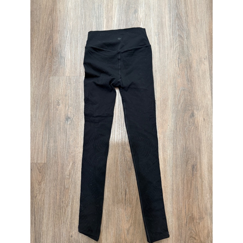 Lululemon Womens High Rise Paisley Jacquard Leggings Black Size 4 Full Length
